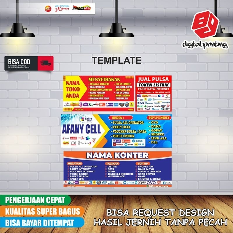 Banner / Spanduk Konter Pulsa Free Design COD