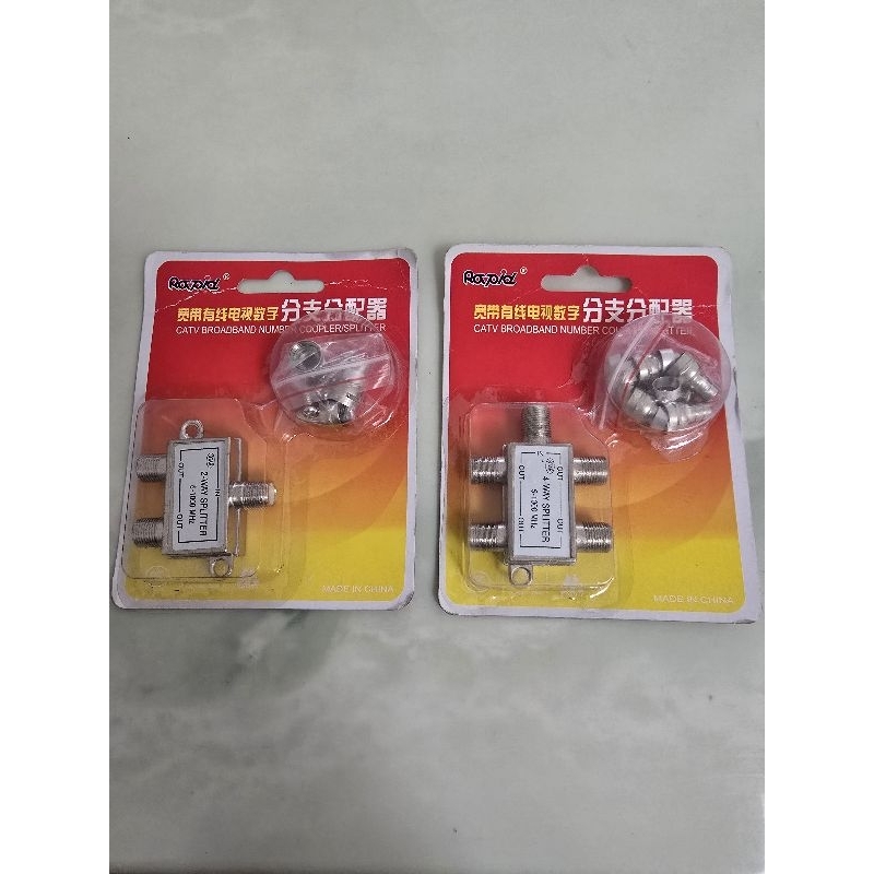 SPLITER ANTENA TV BESI 2 JALUR / SPLITER ANTENA TV BESI 4 JALUR / PEMBAGI CABANG ANTENA
