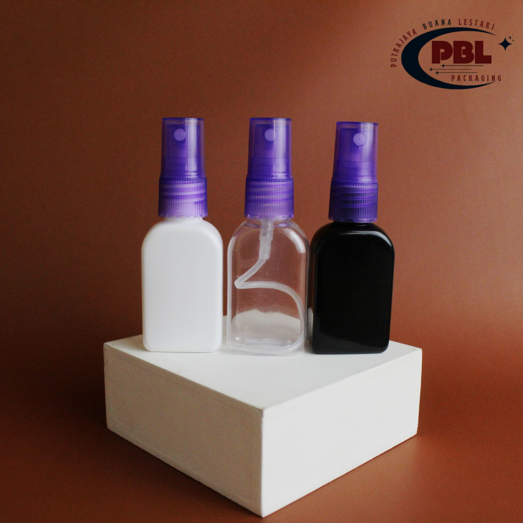 Botol Spray 30ml Kotak PET / Botol Face Mist Spray 30ml Kotak Tebal / Botol Plastik Spray 30ml Kotak