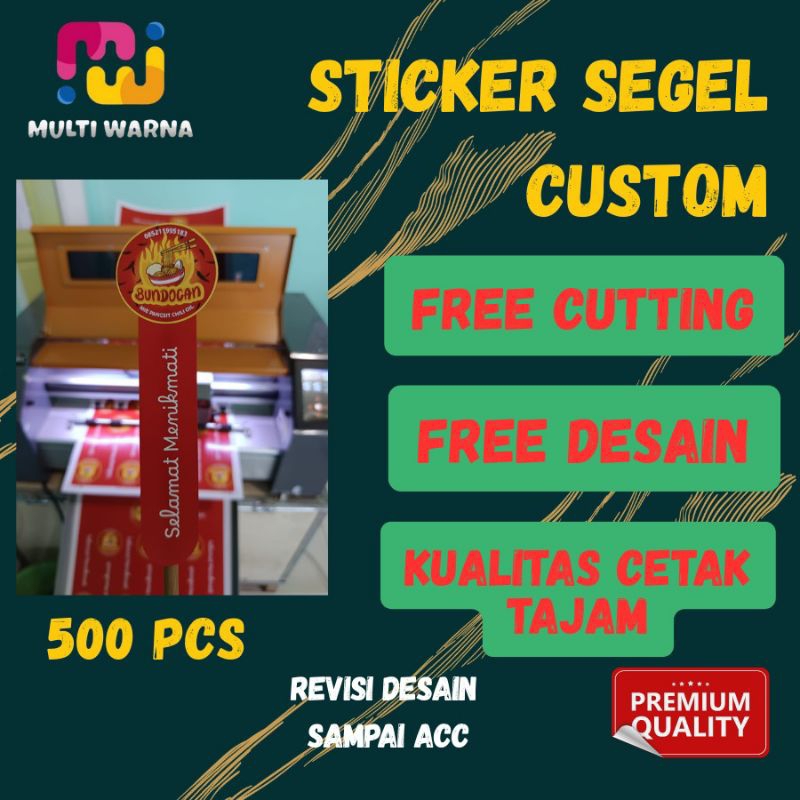 

Sticker segel 500 pcs - custom desain