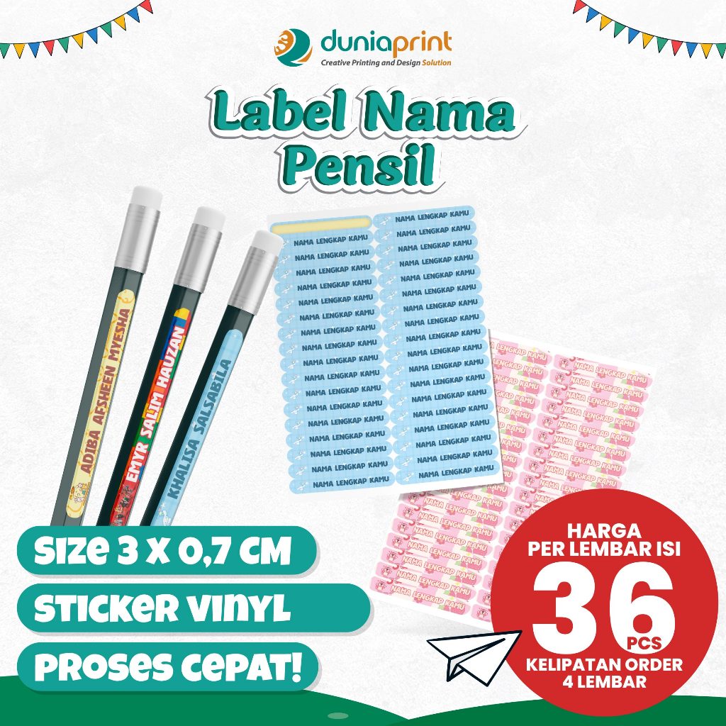 

Stiker Label Nama | Stiker Nama Waterproof | Stiker Label Pensil | Label Pensil Custom | Label Nama | Sticker Custom Nama | Cetak Label Nama | Dunia Print