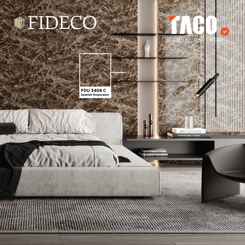 TACO Fideco 2D Wall Panel Stone Series Tebal 3mm Ukuran 122cm x 290cm per Lembar - FDU 3408 C Spanis