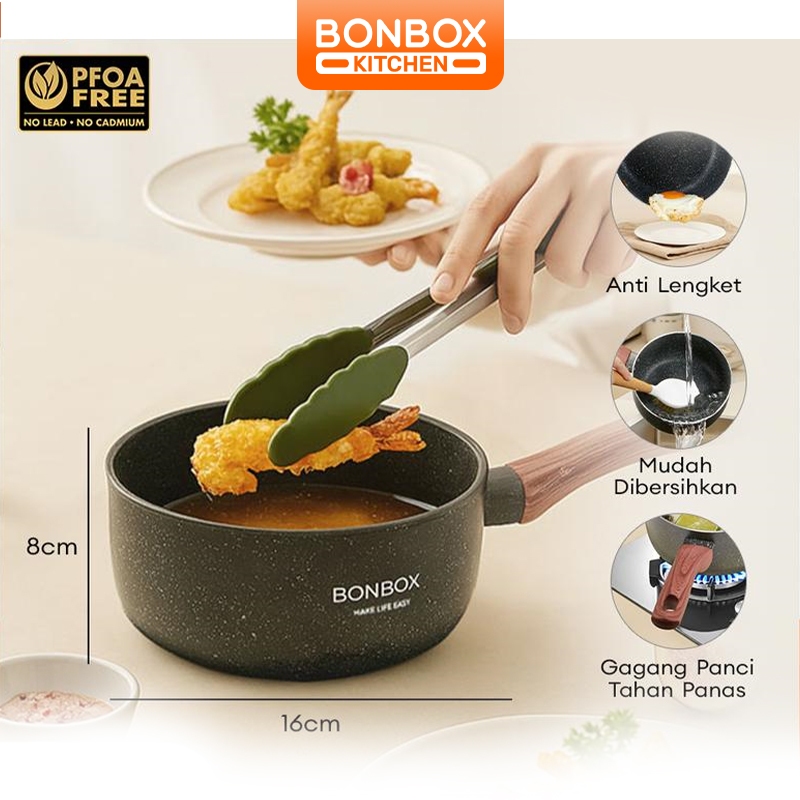 Panci Susu Mini Bonbox 16Cm (Tinggi 8Cm) - Desain Dalam Anti Tumpah, Lapisan Lfgb/Fda Food Grade,