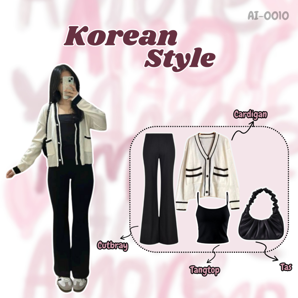 Nobioutfit - Ootd korean style ootd pantai ootd cardigan cutbray ootd wanita kekinian 4in1 (cardigan