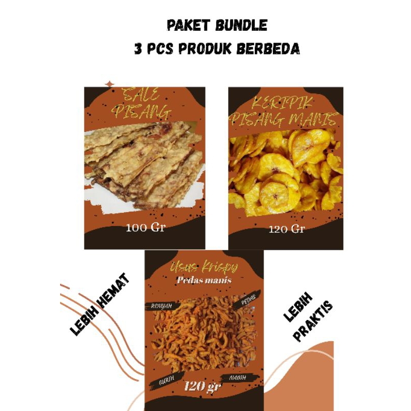 

( MURAH ) BUNDLING 3 PRODUK USUS, SALE PISANG & KERIPIK PISANG MANIS SNACK MAKANAN