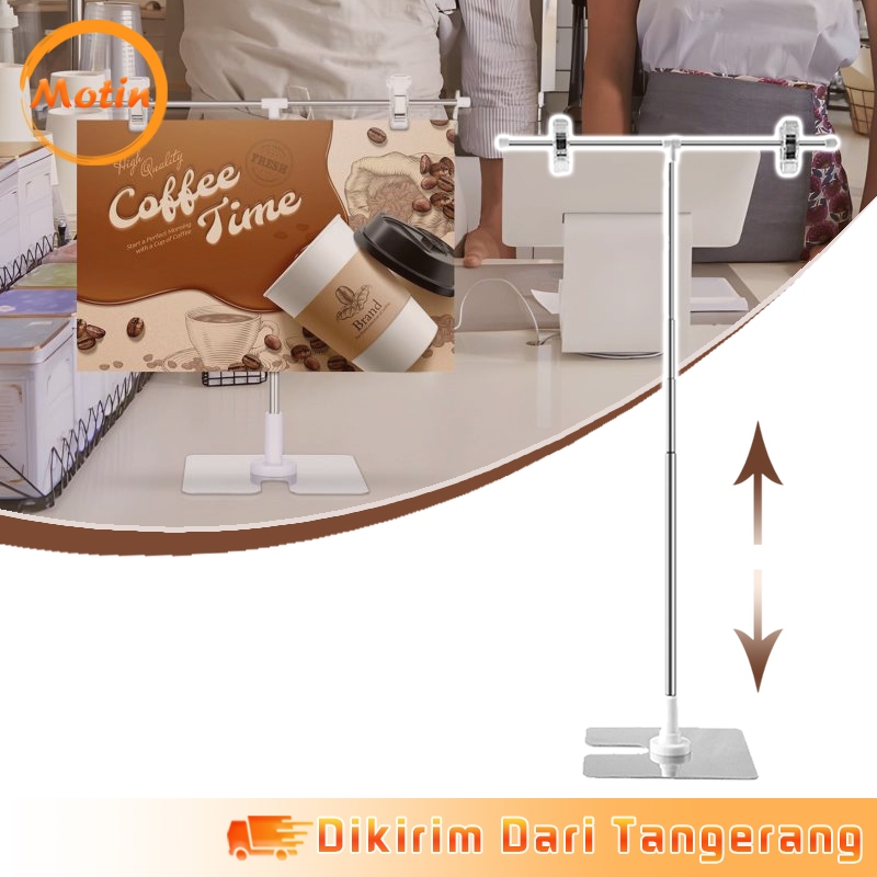 

90cm Display Banner StandBanner Jepit Stand T Stand Tinggi Poster Meja