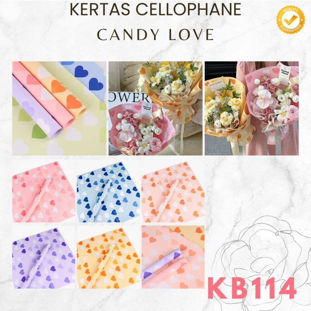 

Kertas Cellophane Buket Bunga Candy Love [20lembar]