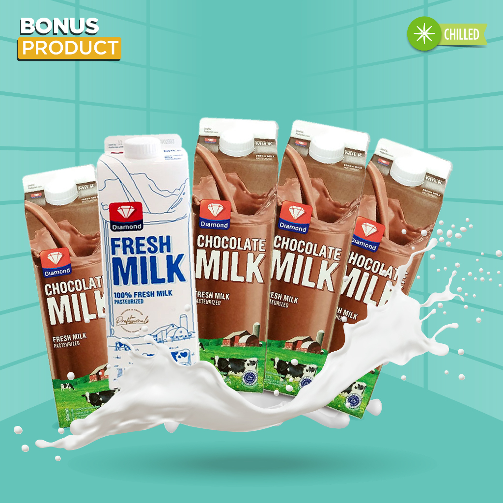 

BUY 4 DIAMOND FRESH MILK 946 ML 4 CHOCOLATE FREE 1 DIAMOND FRESH MILK PLAIN PROFESIONAL 946 ML