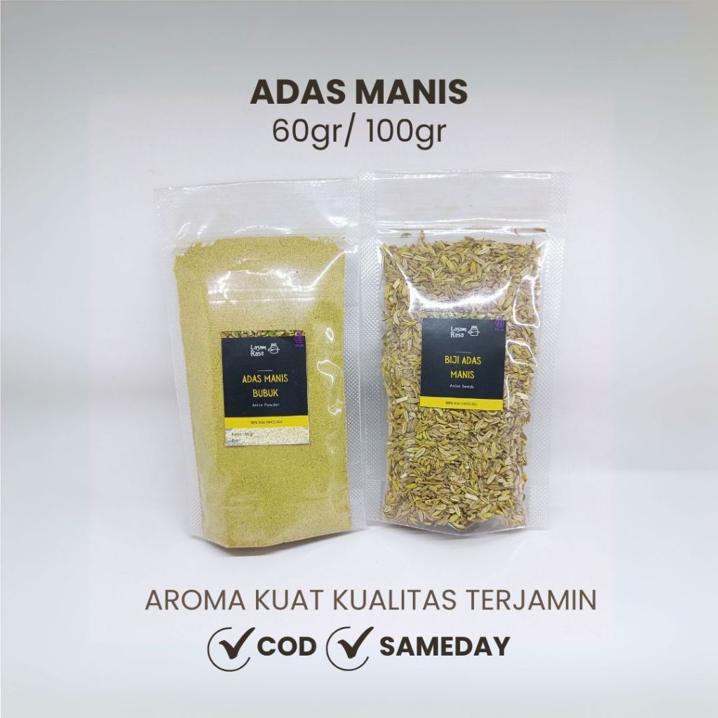 

Lagam Rasa - Adas Manis | Adas Manis bubuk | funnel seeds Powder 60gr 100gr