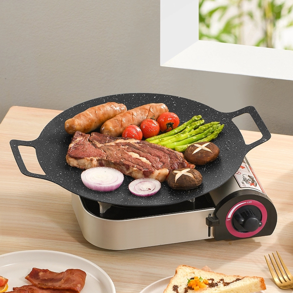 [FLASH SALE] freemir Grill Pan 30 CM Wajan Pemanggang Bulat Panggangan BBQ Anti Lengket
