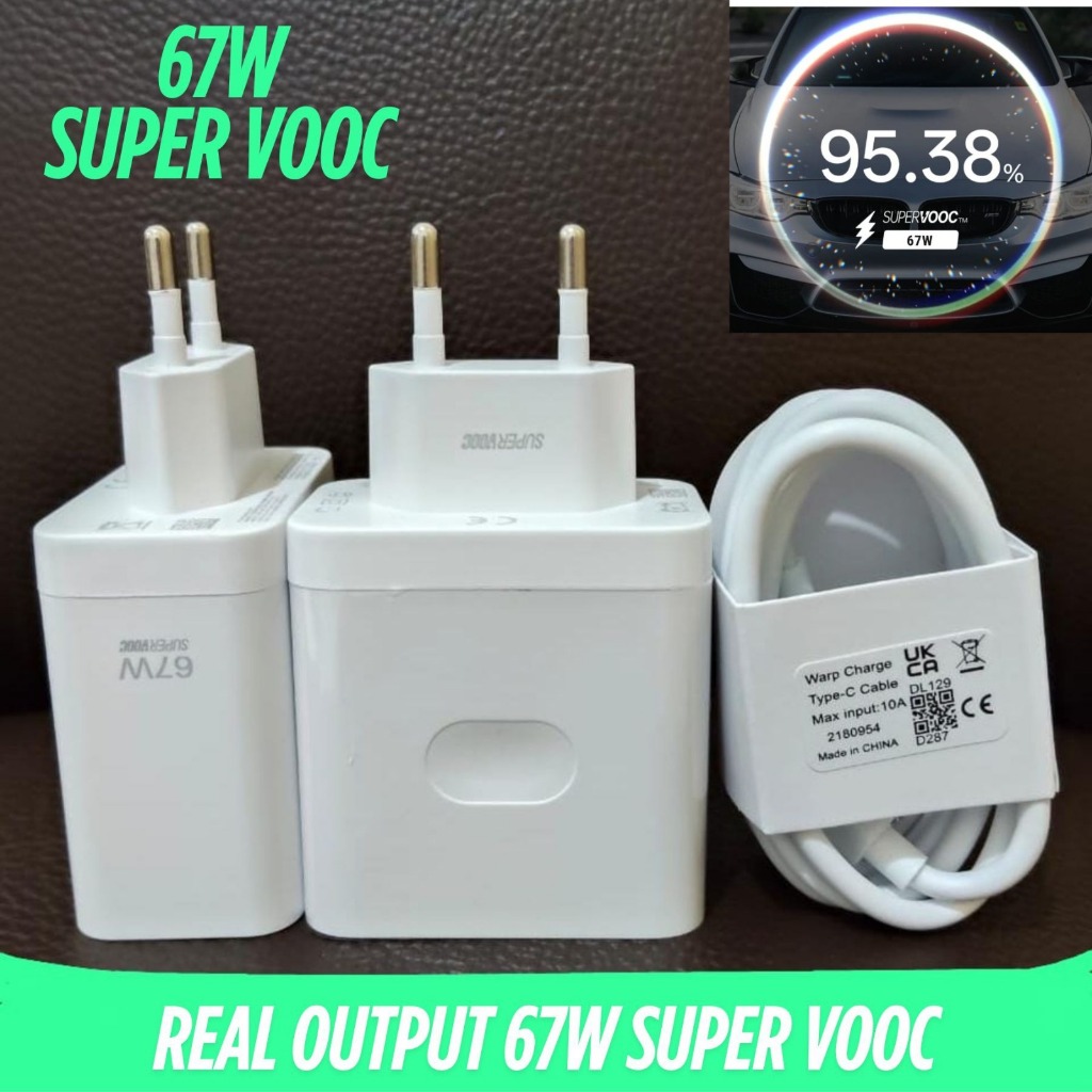 Charger Casan OPPO Type C Super Vooc 67W Original 100% Fast Charging 67 Watt / ( 33W ) charger oppo 