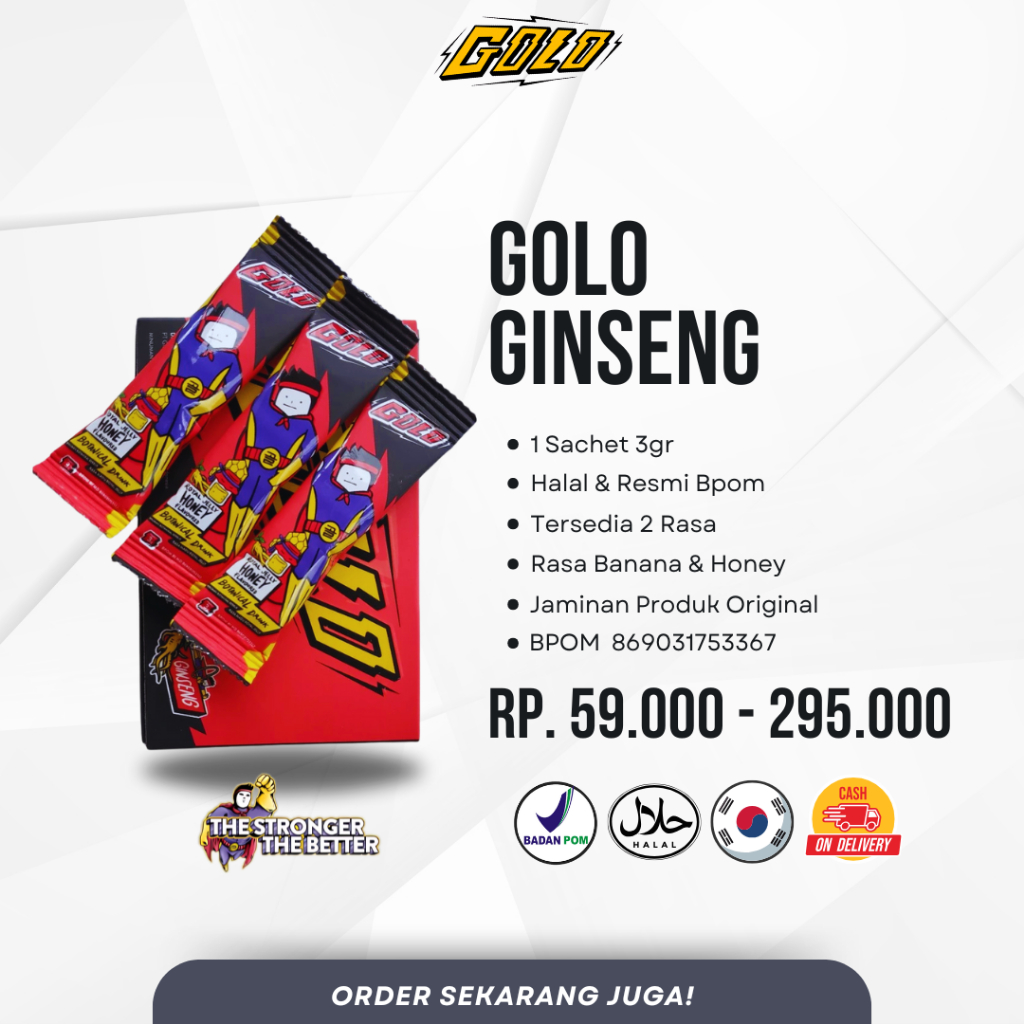

Bisa Cod | Golo Ginseng Royal Jelly Honey & Banana | Botanical Drink Korean Ginseng