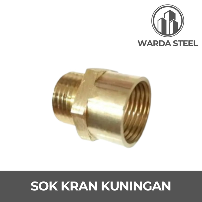Sok Drat Kombinasi Kuningan - Sambungan Pipa Nepel Sock Drat Luar Dalam Inch