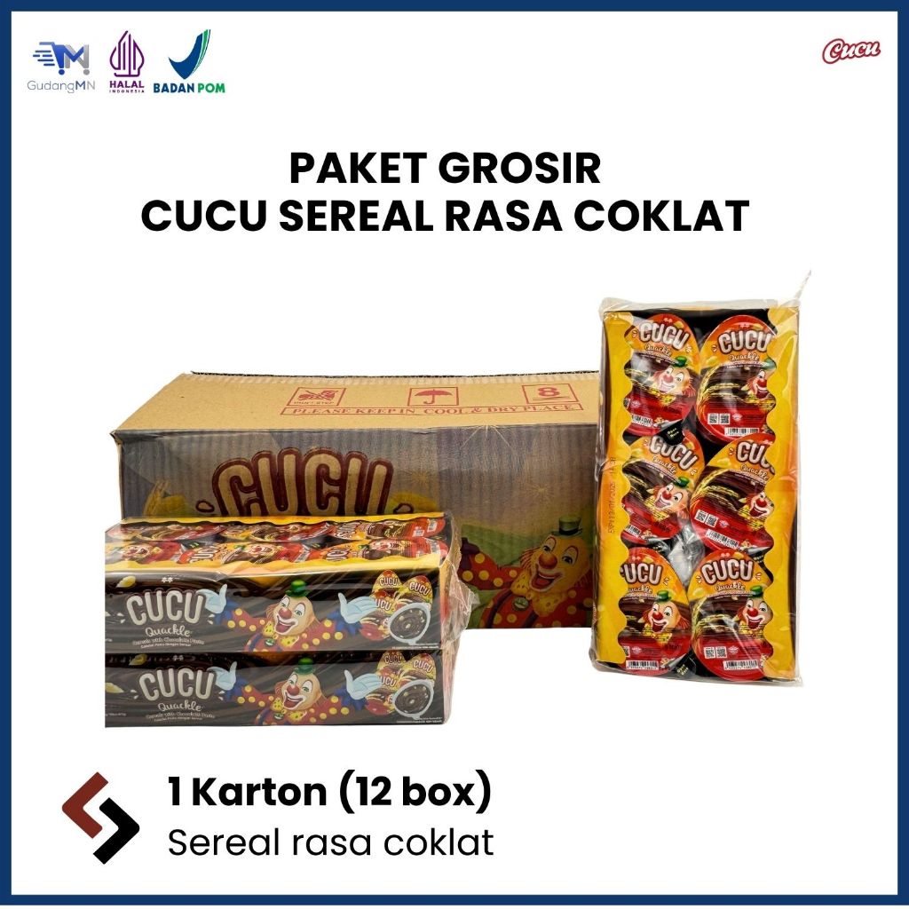 

[PAKET GROSIR 1 KARTON] CUCU SEREAL COKLAT | CUCU QUACKLE 1 KARTON@12PACK
