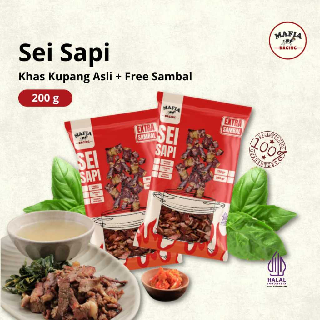 

[Mafia Daging] Sei Sapi / Daging Sapi Asap Frozen Food 200g (Sambal Matah)
