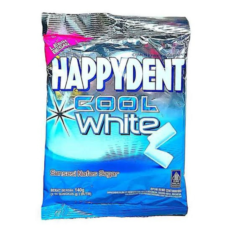 

Happydent Cool White 140gr 50bungkus@2butir