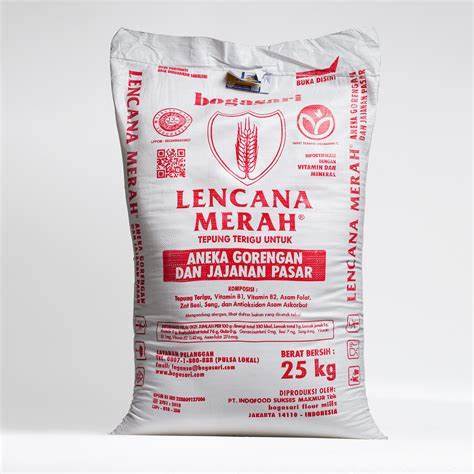 

Terigu lencana merah 25kg/ball (khusus pengiriman instan)