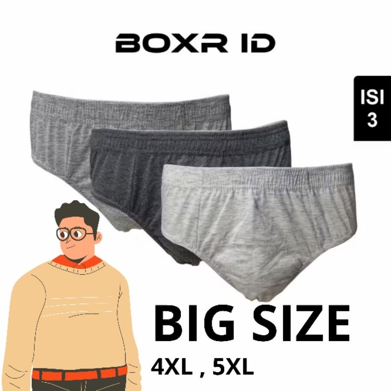 Celana Dalam Pria Jumbo Big Size Romero Terra Ukuran Besar 4XL 5XL Cotton 3 Pcs