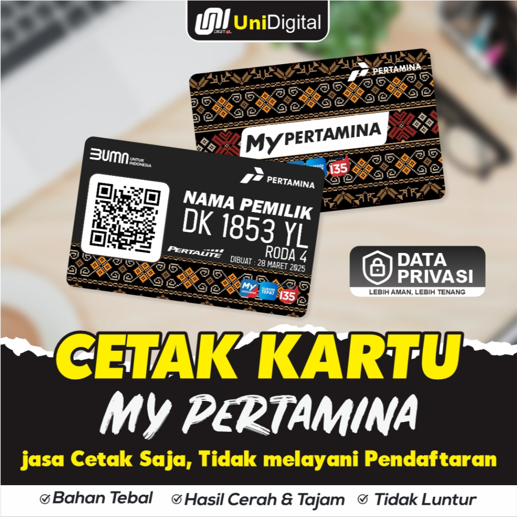 

Kartu MyPertamina Bahan Tebal Anti Air Motif Batik Hitam