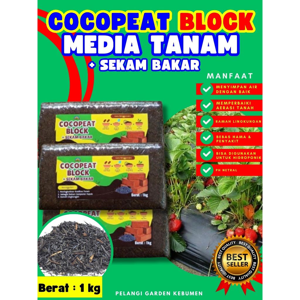 TERBAIK  Cocopeat Lembaran, Cocopeat Media Tanam, Cocopeat Media Tanam 1Kg