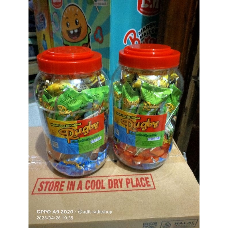 

RUGBY WAFER CONE COKLAT TOPLES ISI 60 PCS