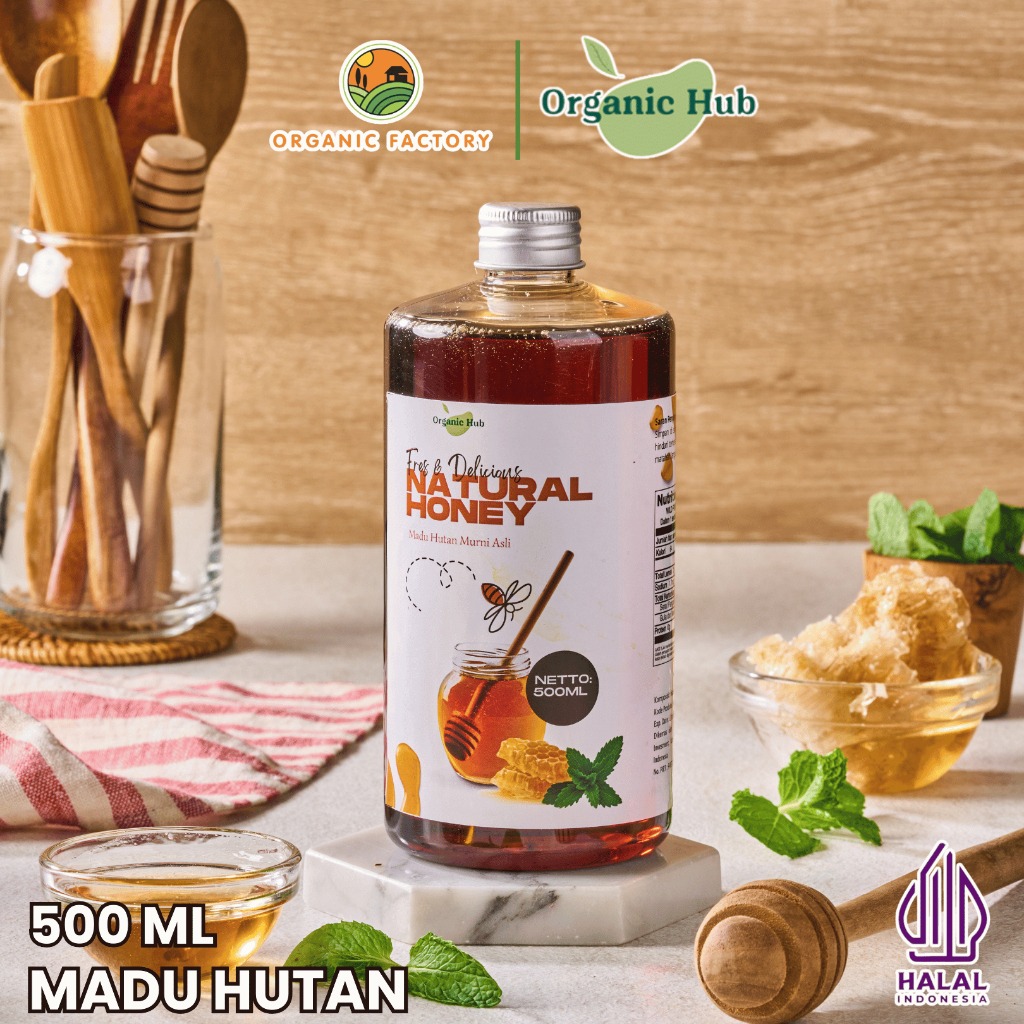 

Organic Hub Natural Honey Premium Quality 100% Madu Asli Organik Original Tanpa Campuran 500 ml
