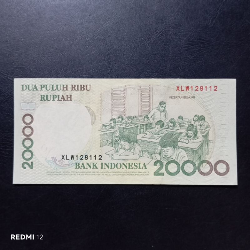 seri x uang kertas 20000 kihajar dewantara tahun 1998 imp 1998 seperti baru utuh asli