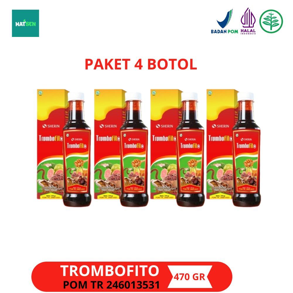 

Trombofito 4 Botol - Sherin Madu Angkak Sari Kurma Trombofito Solusi Atasi DBD 470 gram