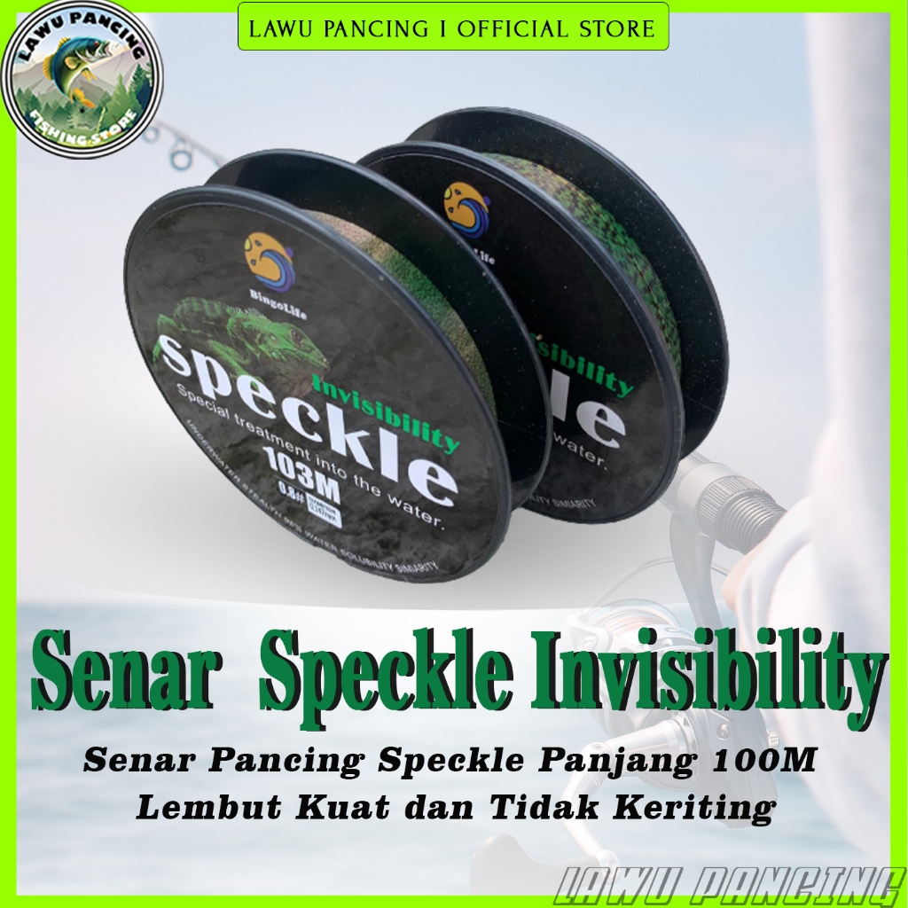Senar Pancing Speckle Invisible Line Panjang 100M anti gesek