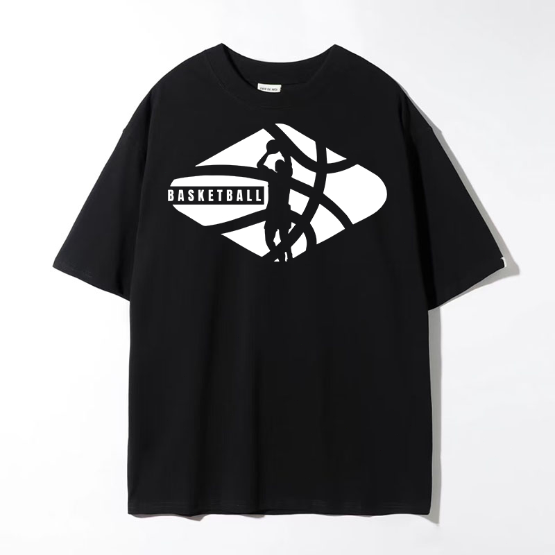 Kaos Pria Oversize Hitam/ T - shirt Kaos/ Kaos Motif Bola Basket Kreatif/ Kaos Katun 100%/ Kaos Desa