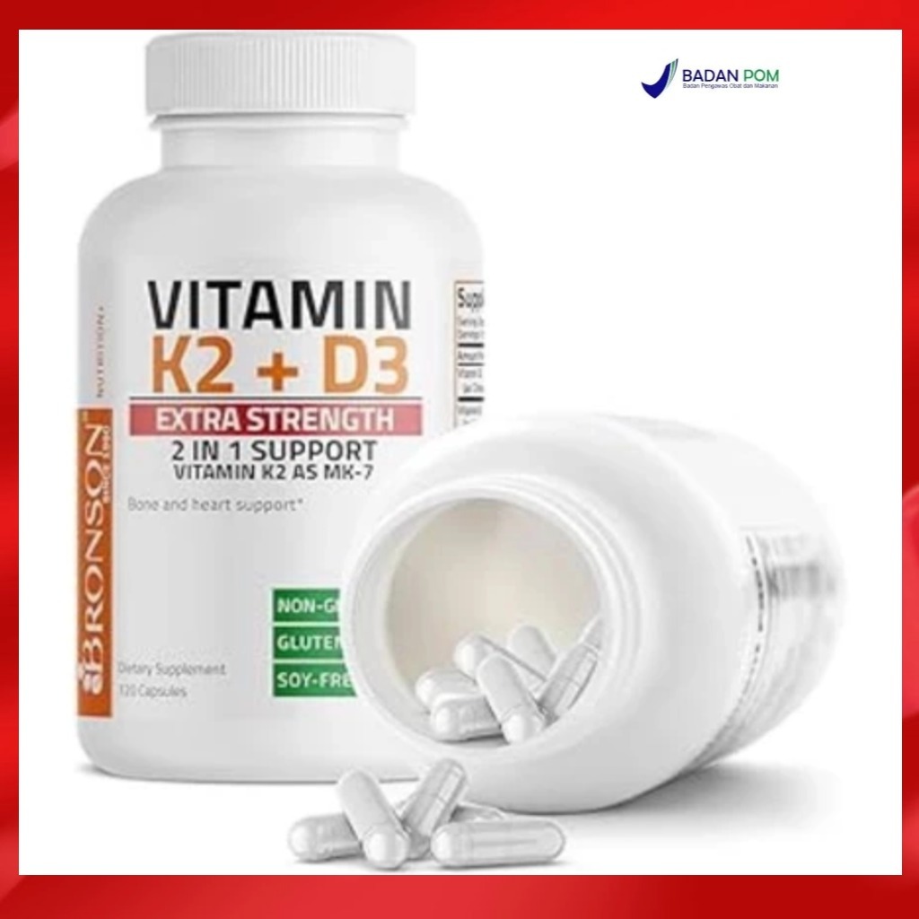 Vitamin D3+K2 10.000 UI 120 Bronson Original / D3 K2 120 Capsules Extra Strength vitamin d3 1000 iu 