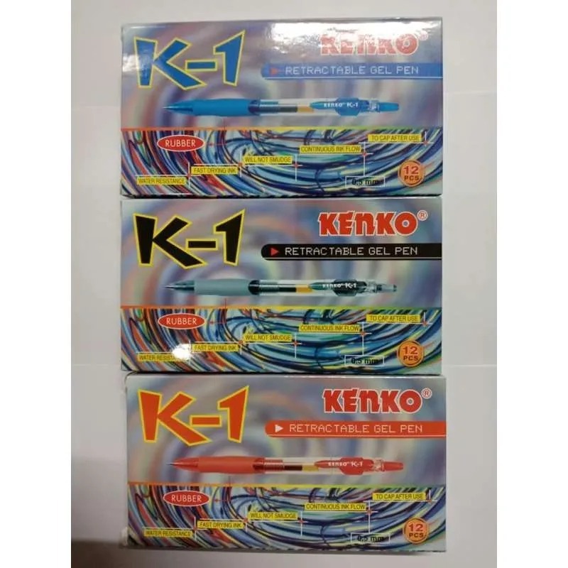 

12 PCS KENKO GEL PEN K1 0.5MM RETRACTABLE BOLPEN PULPEN GEL K 1