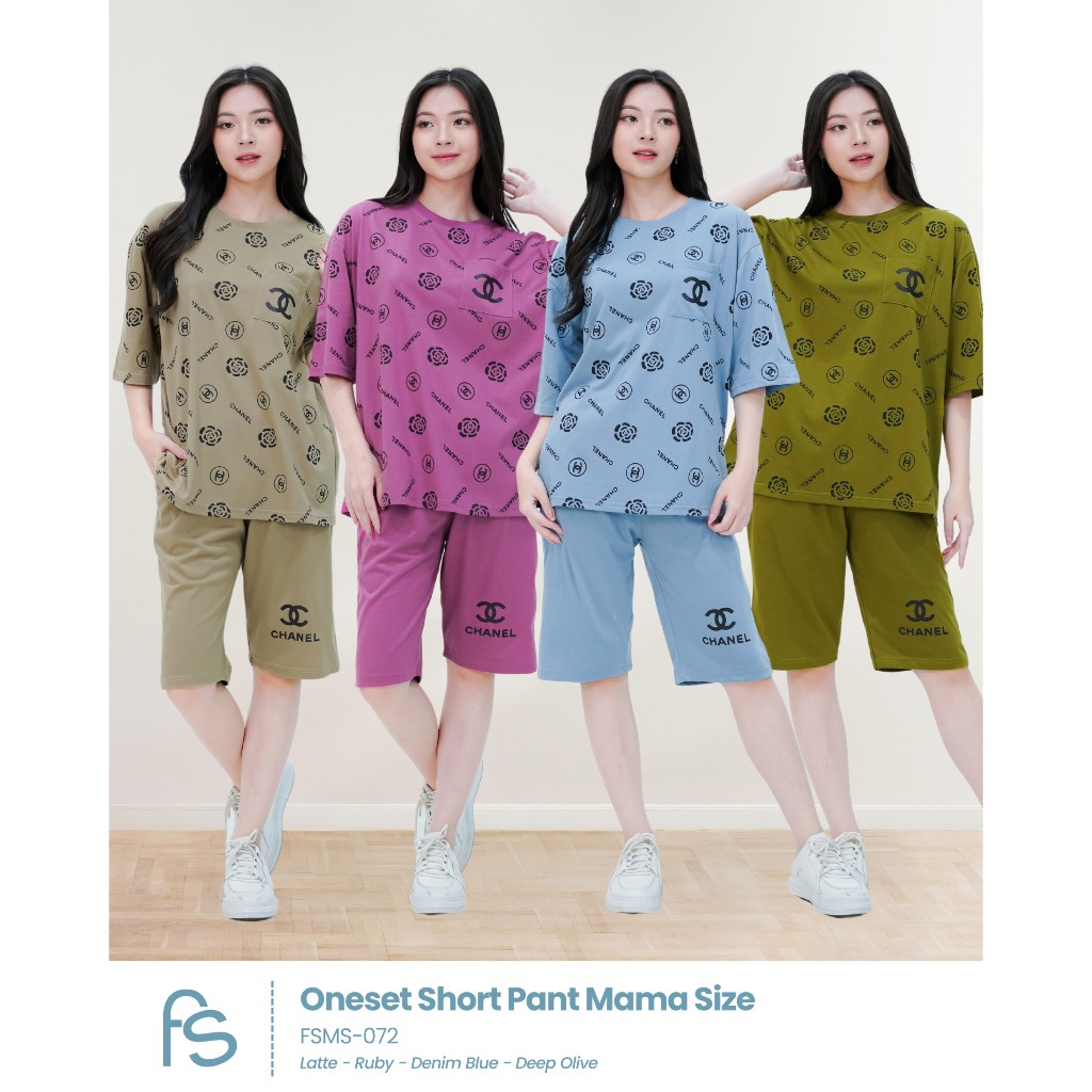 RM016 Callistaolshop Setelan Pendek Mamasize Merek Forever Sweet Grosir Baju Tidur Piyama Wanita dew