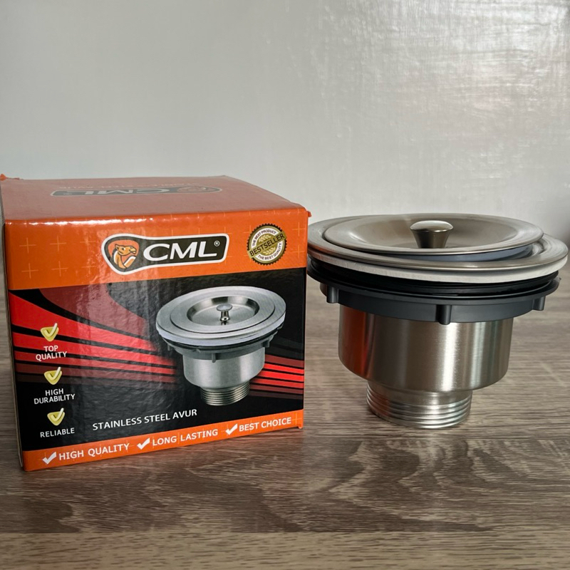 Saringan Afur Classic Bak Cuci Piring 1 1/2" Stainless |  Saringan Afur 1 Set | Saringan Bak Cuci Pi