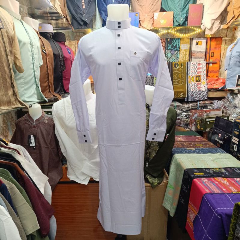 Gamis Jubah Pria Thobe Putih Wol Premium Mastur