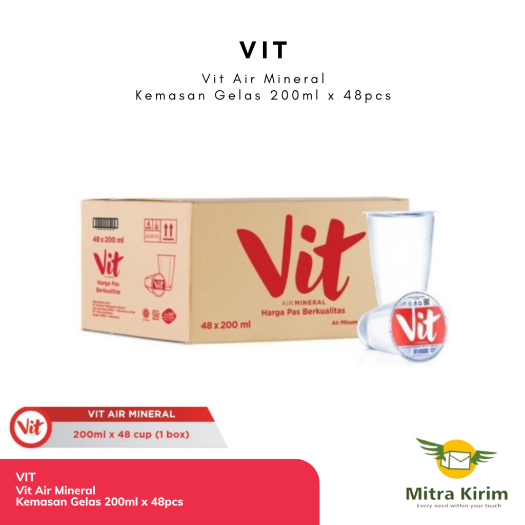 

VIT Air Mineral Gelas 200ml x 48pcs - Per KARTON