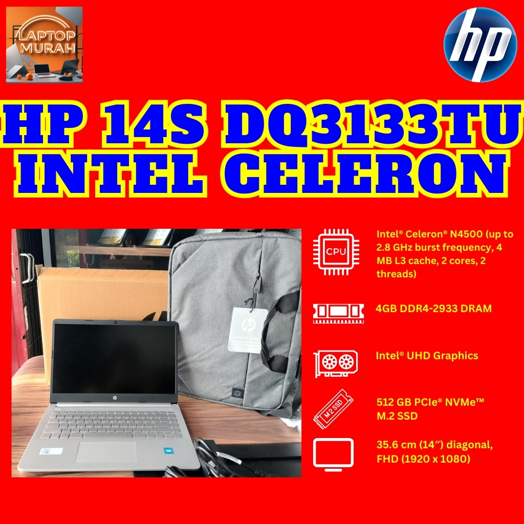 HP 14S DQ3133TU INTEL CELERON N4500 512SSD 4GB WINDOWS 11