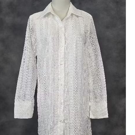 Dress Gamis Brokat Renda Putih Baju Muslim