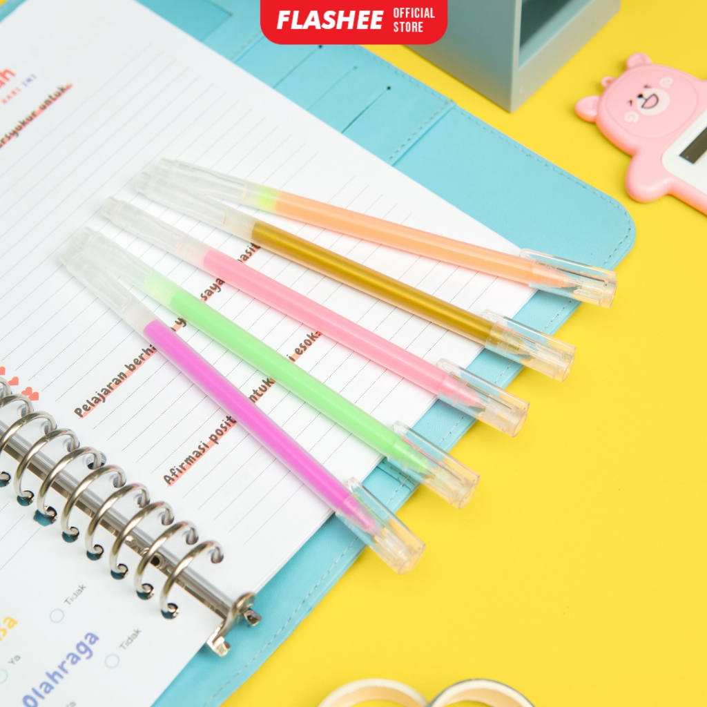 

Flashee Pulpen Gel Warna-Warni 0.5mm Color Gel Pen Needle Tip Ungu Pena Gel Aesthetic