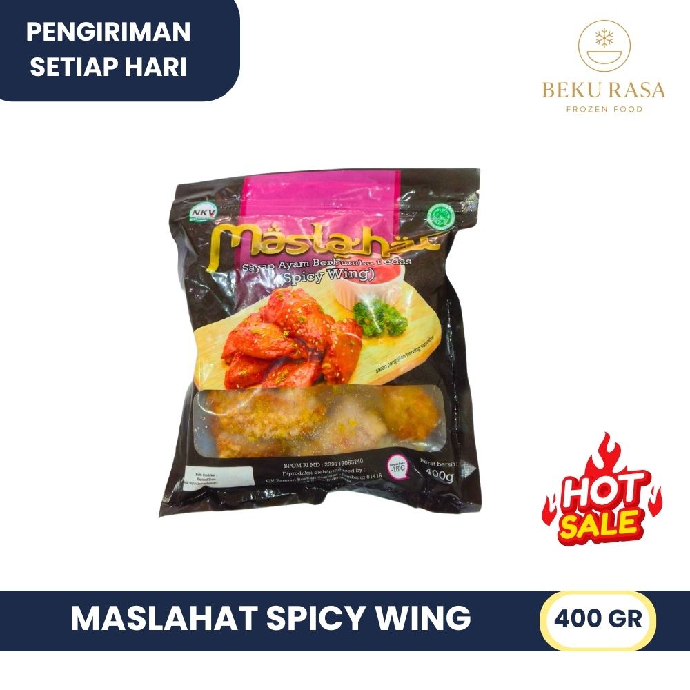 

MASLAHAT SPICY WINGS SAYAP AYAM PEDAS FROZEN FOOD PRAKTIS 400GR