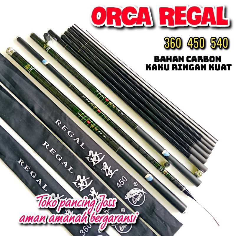joran tegek ORCA REGAL 360 450 540 bahan carbon kaku kuat ringan
