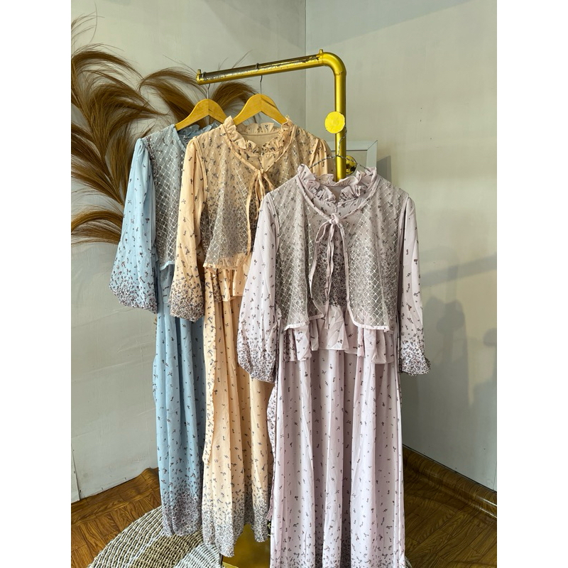 Gamis Motif Bunga Kekinian