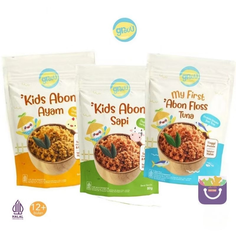 

GROUU Abon MPASI Bayi Sumber Protein - MPASI Anti GTM - Grouu Abon Ayam - Abon Sapi - Abon Tuna - HALAL