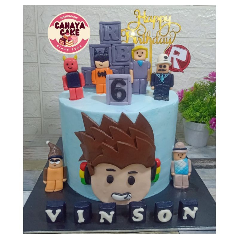 

Kue Ulang Tahun Roblox Cowok / Kue Ultah Anak Laki / Roblox / Robot Roblox Cake