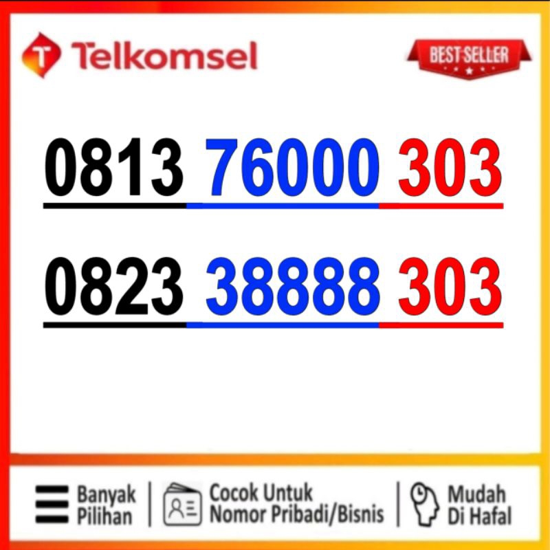 nomor cantik telkomsel prabayar kw 8888 303