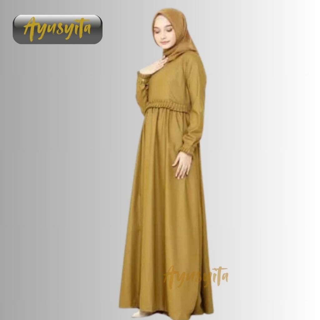 Gamis polos wanita seragam Pemda pdh pns dinas khaki keki pns Wanita Guru Pns PDH Bahan Katun Toyobo