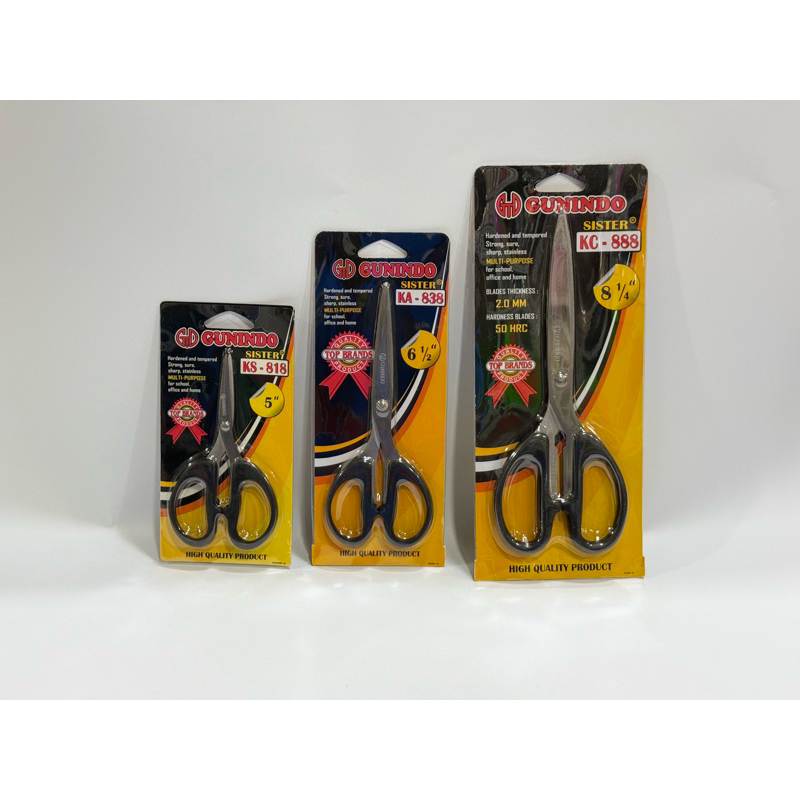 

Gunting Gunindo Sister kecil 818 / Sedang 838 / Besar 888
