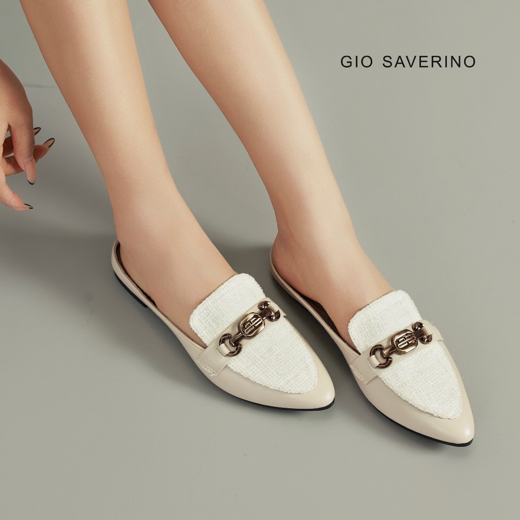 Gio Saverino Sepatu Sandal Flat Shoes Mules Wanita Korea Shella