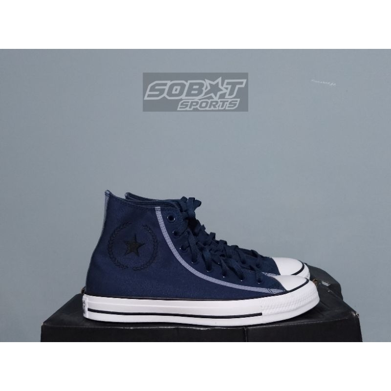 Sepatu Sneakers Casual CONVERSE CTAS HI NAVY/THUNDER DAZE/NAVY A06575C Size 42 Original BNIB Resmi m