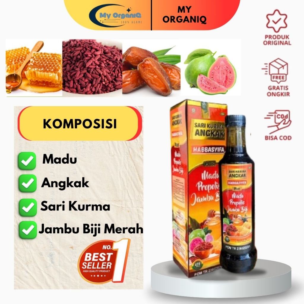 

Madu Sari Kurma Angkak Jambu Biji Untuk Menaikan Trombosit - 470grm Bpom